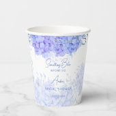 Iets blauw hortensia vrijgezellenfeest bedrukt papieren bekers (Achterkant)