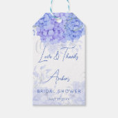 Iets blauw hortensia vrijgezellenfeest gunst cadeaulabel (Voorkant)