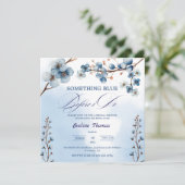 Iets blauw ik doe Blossom Brunch Vrijgezellenfeest Kaart (Staand voorkant)