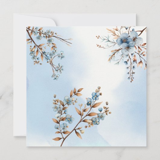 Iets blauw ik doe Blossom Brunch Vrijgezellenfeest Kaart (Achterkant)