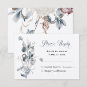 IETS BLAUW -IRIS Beantwoord RSVP (Voorkant / Achterkant)