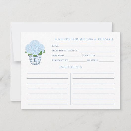 Iets blauw keuken Vrijgezellenfeest recept Kaart (Voorkant)