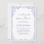 Iets Blauw Lijst Elegant Vrijgezellenfeest Kaart (Voorkant)