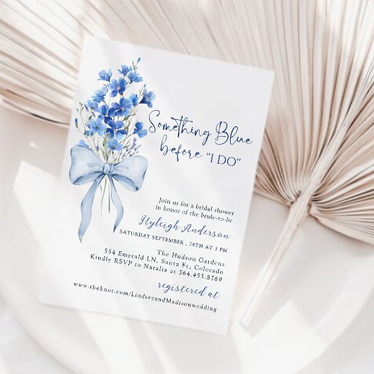 Iets blauw lint Vrijgezellenfeest | Dusty Blue Kaart