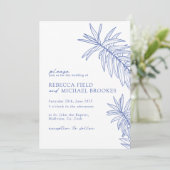 Iets blauw minimalistisch botanisch kaart (Staand voorkant)