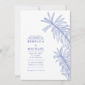 Iets blauw minimalistisch botanisch kaart (Voorkant)