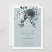 Iets blauw | Moderne botanische bruiloft Kaart (Voorkant)