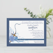 Iets blauw-religieuze uitnodiging (Staand voorkant)