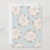 Iets blauw  Roos huwelijksuitnodiging Kaart (Achterkant)