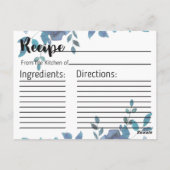 Iets blauw Roos Vrijgezellenfeest Recept Kaart (Achterkant)