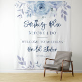 Iets blauw script Vrijgezellenfeest Wandkleed (In situ)