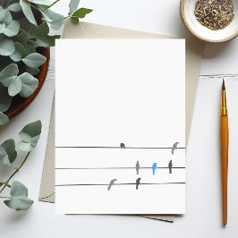 Iets blauw | Simplistische Bird Sky Painting Briefkaart