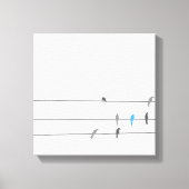 Iets blauw | Simplistische Bird Sky Painting Canvas Afdruk (Voorkant)