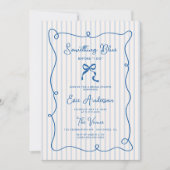 Iets blauw Squiggle Lijst Bow Vrijgezellenfeest Kaart (Voorkant)