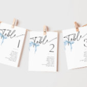 Iets blauw strikje koppelknoop bruids tafel nummer kaart