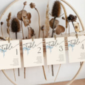 Iets blauw strikje koppelknoop bruids tafel nummer kaart