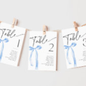 Iets blauw strikje koppelknoop bruids tafel nummer kaart