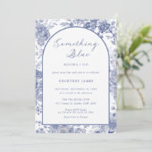 Iets blauw Toile Frans blauw Vrijgezellenfeest Kaart (Staand voorkant)