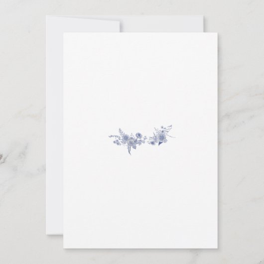 Iets blauw Toile Frans blauw Vrijgezellenfeest Kaart (Achterkant)