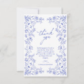 Iets blauw Toile Vrijgezellenfeest Dank u kaart (Voorkant)