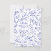 Iets blauw Toile Vrijgezellenfeest Dank u kaart (Achterkant)