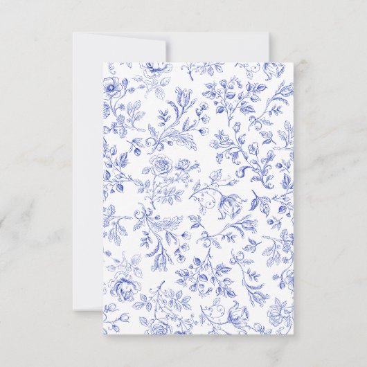 Iets blauw Toile Vrijgezellenfeest Dank u kaart (Achterkant)