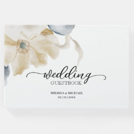 IETS BLAUW - TRADITIONELE BLOEMIGE bruiloft Gastenboek