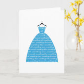 iets blauw, trouwjurk, bruidsjurk kaart (Gele Bloem)