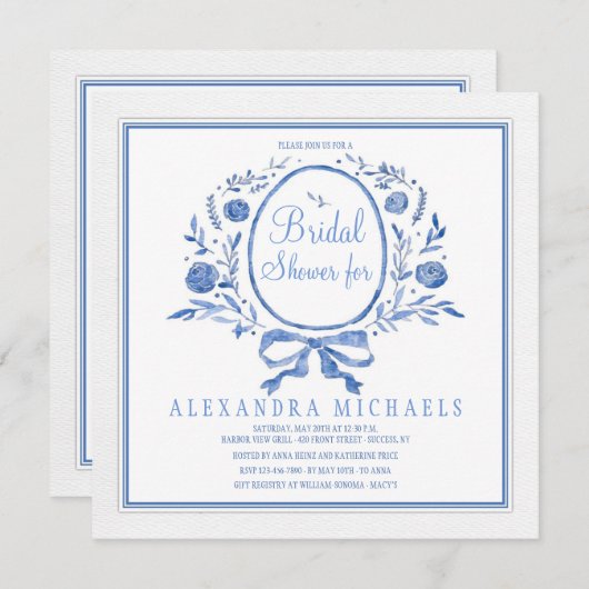 Iets blauw Uitnodiging (Voorkant / Achterkant)