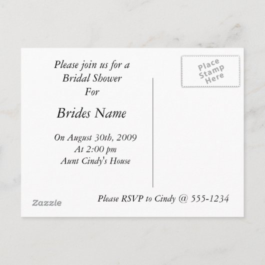 Iets blauw uitnodiging briefkaart (Achterkant)