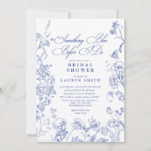 Iets Blauw Victoriaans Bloemen Vrijgezellenfeest Kaart (Voorkant)