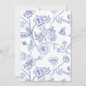 Iets Blauw Victoriaans Bloemen Vrijgezellenfeest Kaart (Achterkant)