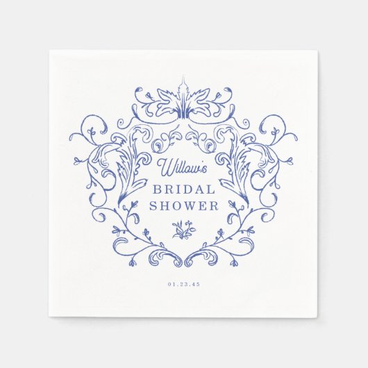 Iets blauw Victoriaans Vrijgezellenfeest Servet (Voorkant)
