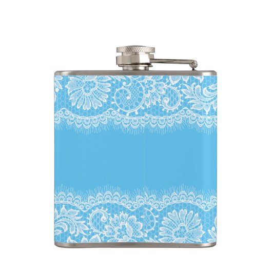 Iets blauw voor de Bride personaliseert Heupfles (Achterkant)