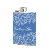 Iets Blauw voor de Bruid personaliseert Heupfles (Links)