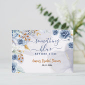 Iets Blauw voor de Bruidsmeisjes Bruiloft Bloemen Bedankkaart (Staand voorkant)