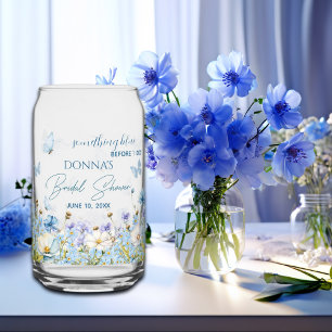 Iets Blauw voor 'Ik doe' Bruidsdouche met Bloemen Blikvorm Glas