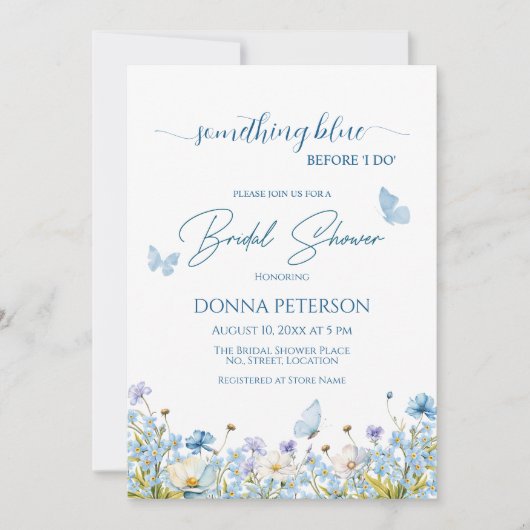 Iets blauw voor 'ik doe' QR Code Vrijgezellenfeest Kaart (Voorkant)