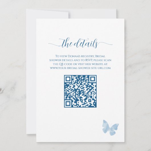 Iets blauw voor 'ik doe' QR Code Vrijgezellenfeest Kaart (Achterkant)