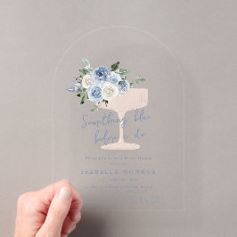 Iets blauw voor ik Floral Vrijgezellenfeest doe Acryl Uitnodigingen