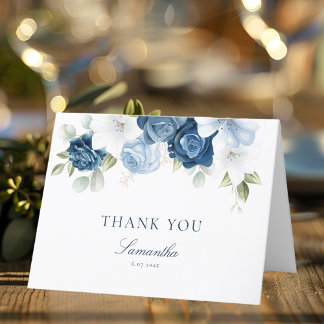 Iets blauw voor ik Floral Vrijgezellenfeest doe Bedankkaart