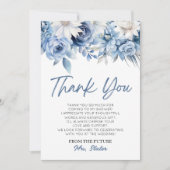 Iets blauw voor ik Floral Vrijgezellenfeest doe Bedankkaart (Voorkant)