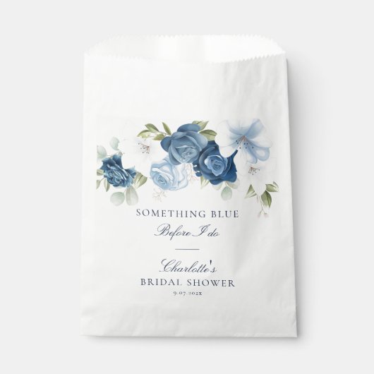 Iets blauw voor ik Floral Vrijgezellenfeest doe Bedankzakje (Voorkant)