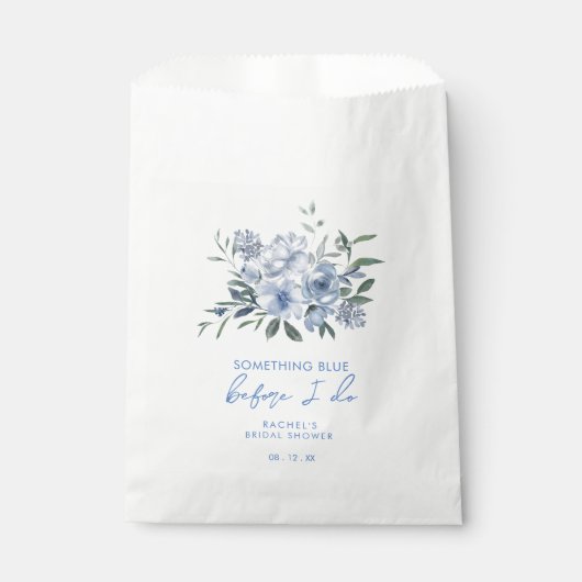 Iets blauw voor ik Floral Vrijgezellenfeest doe Bedankzakje (Voorkant)