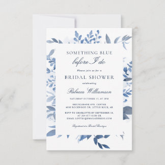 Iets blauw voor ik Floral Vrijgezellenfeest doe Kaart