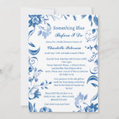 Iets blauw voor ik Floral Vrijgezellenfeest doe Kaart (Voorkant)