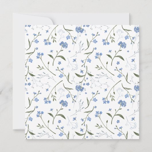 Iets blauw voor ik Floral Vrijgezellenfeest doe Kaart (Achterkant)