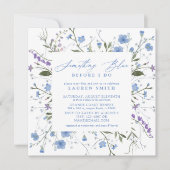 Iets blauw voor ik Floral Vrijgezellenfeest doe Kaart (Voorkant)