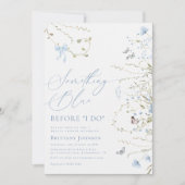 Iets blauw voor ik Floral Vrijgezellenfeest doe Kaart (Voorkant)