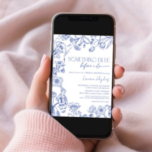 Iets blauw voor ik Floral Vrijgezellenfeest doe Kaart